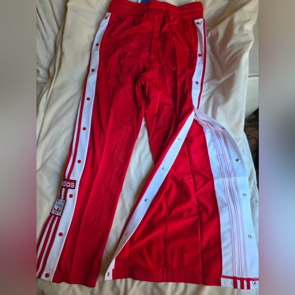 Adidas Women’s Original Adibreak Better Scarlet Red WhiteTrack Pants - Picture 4 of 15